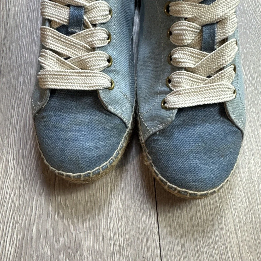 Coach Cate Espadrilles Women's 9 B Denim Two Tone Blue Summer Casual Sneakers